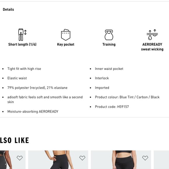 adidas Yoga Studio Print Short Tights - Picture 7 of 7